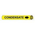 Pipe Marker - Precoiled and Strap-on - Condensate, Yellow, For Pipe 3-3/8&quot; - 4-1/2&quot;,12&quot;W