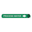Pipe Marker - Precoiled and Strap-on - Process Water, Green, For Pipe 3-3/8&quot; - 4-1/2&quot;,12&quot;W