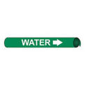 Pipe Marker - Precoiled and Strap-on - Water, Green, For Pipe 2-1/2&quot; - 3-1/4&quot;,12&quot;W