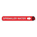 Pipe Marker - Precoiled and Strap-on - Sprinkler Water, Red, For Pipe 6&quot; - 8&quot;,12&quot;W