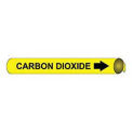Pipe Marker - Precoiled and Strap-on - Carbon Dioxide, Yellow, For Pipe 6&quot; - 8&quot;,12&quot;W