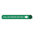 Pipe Marker - Precoiled and Strap-on - Chilled Water Return, Green, For Pipe 6&quot; - 8&quot;,12&quot;W