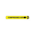 Pipe Marker - Precoiled and Strap-on - Compressed Air, Yellow, For Pipe 8&quot; - 10&quot;,24&quot;W