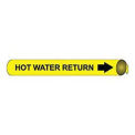 Pipe Marker - Precoiled and Strap-on - Hot Water Return, Yellow, For Pipe 2-1/2&quot; - 3-1/4&quot;,12&quot;W