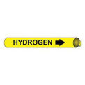Pipe Marker - Precoiled and Strap-on - Hydrogen, Yellow, For Pipe 2-1/2&quot; - 3-1/4&quot;,12&quot;W