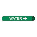 Pipe Marker - Precoiled and Strap-on - Water, Green, For Pipe Over 10",32"W