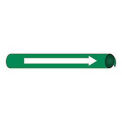 Pipe Marker - Precoiled and Strap-on - Direction Arrow, Green, For Pipe Over 10&quot;,32&quot;W