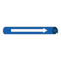 Pipe Marker - Precoiled and Strap-on - Direction Arrow, Blue, For Pipe 8&quot; - 10&quot;,24&quot;W