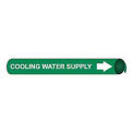 Pipe Marker - Precoiled and Strap-on - Cooling Water Supply, Green, For Pipe 8&quot; - 10&quot;,24&quot;W