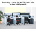 48&quot;W x 48&quot;D Pre-Configured Call Center Add-On, Blue