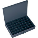 Gray-Rolled Steel Individual Adjustable Compartment Large Horizontal Box, 18&quot; W x 3&quot; H x 12&quot; D - Pkg Qty 4