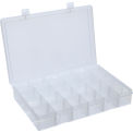 Durham Large Plastic Compartment Box, Adjustable with 20 Dividers, 13-1/8x9x2-5/16 - Pkg Qty 5