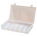 Durham Small Plastic Compartment Box SP13-CLEAR - 13 Compartments 10-13/16"L x 6-3/4"W x 1-3/4"H - Pkg Qty 10