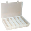 Durham Small Plastic Compartment Box SP6-CLEAR - 6 Compartment 10-13/16&quot;L x 6-3/4&quot;W x 1-3/4&quot;H - Pkg Qty 10