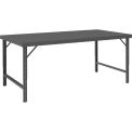 Durham Extra Long Assembly Workbench, 120 x 30&quot;, Folding Leg, Steel Square Edge