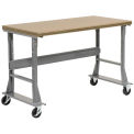 Mobile Fixed Height Workbench, Shop Square Edge, 60&quot;W x 30&quot;D, Gray