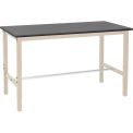 Global Industrial 60&quot; x 36&quot; Adjustable Height Workbench Square Tube Leg, Phenolic Safety Edge, Tan