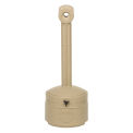 JUSTRITE Cease-Fire Poly Butt Can - 11" Dia.x30"H - 1-Gallon Capacity - Beige