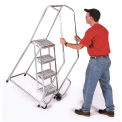 Ballymore A4SH-TR 4 Step 18&quot;W Aluminum Tilt and Roll Ladder, Ribbed Tread