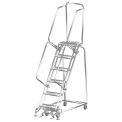 Ballymore SS062414P 6 Step 16&quot;Wx52&quot;D Stainless Steel Rolling Safety Ladder, Perforated Tread