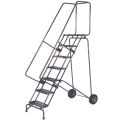Ballymore SSFAWL-8G 8 Step 16&quot;W Stainless Steel Fold and Store Rolling Ladder, Serrated Grating