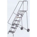 Ballymore SSFAWL-9G 9 Step 16&quot;W Stainless Steel Fold and Store Rolling Ladder, Serrated Grating