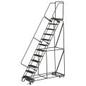 Ballymore SSFAWL-12G 12 Step 16&quot;W Stainless Steel Fold and Store Rolling Ladder, Serrated Grating
