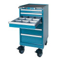 6 Drawer Mobile Cabinet, Blue, 22-3/16&quot;W x 28-1/2&rdquo;D x 41-1/2&rdquo;H