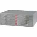 Safco 4986GR 10-Drawer Steel Flat File for 30&quot; x 42&quot; Documents, Gray