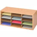 SAFCO Wood Literature Organizer - 29x12x12&quot; - 12 Compartments