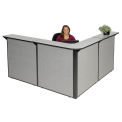 80&quot;W x 80&quot;D x 44&quot;H L-Shaped Reception Station, Gray Counter/Gray Panel