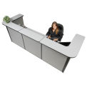 124&quot;W x 44&quot;D x 44&quot;H U-Shaped Reception Station, Gray Counter/Gray Panel