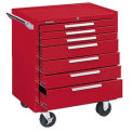 29&quot; 7-Drawer Roller Cabinet w/ Ball Bearing Slides - Red