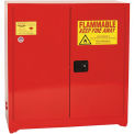 EAGLE Wall Or Floor-Mount Flammable Liquids Safety Cabinet - 43x12x44&quot; -Manual Doors -Red