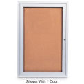 United Visual Products 72&quot;W x 36&quot;H 2-Door Outdoor Enclosed Corkboard with Satin Aluminum Frame