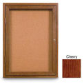 United Visual Products 18&quot;W x 24&quot;H 1-Door Non-Illuminated Corkboard with Cherry Frame