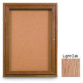 United Visual Products 18&quot;W x 24&quot;H 1-Door Non-illuminated Corkboard with Light Oak Frame