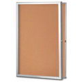 United Visual Products 48&quot;W x 36&quot;H Slim Style Radius Framed Corkboard with Satin Frame