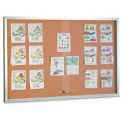 United Visual Products 96&quot;W x 36&quot;H Sliding Glass Door Corkboard with Satin Frame