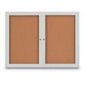 United Visual Products 42&quot;W x 32&quot;H 2-Door Indoor Enclosed Corkboard with Radius Corners
