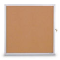 United Visual Products 18&quot;W x 24&quot;H Slim Style Enclosed Corkboard with Satin Frame