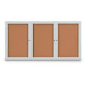 United Visual Products 72&quot;W x 48&quot;H 3-Door Indoor Enclosed Corkboard with Radius Corners