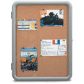 United Visual Products 24&quot;W x 36&quot;H Image Enclosed Corkboard with Gray Frame