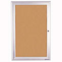 United Visual Products 18&quot;W x 24&quot;H 1-Door Outdoor Enclosed Corkboard with Radius Frame