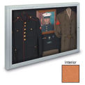 United Visual Products 48&quot;W x 36&quot;H 1-Door Radius Framed Indoor Enclosed Corkboard