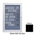 United Visual Products 42&quot;W x 32&quot;H 2-Door Indoor Enclosed Black Easy Tack Board with Satin Frame