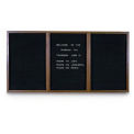 72&quot; x 48&quot; 3-Door Indoor Wood Enclosed Letter Board with Walnut Frame