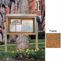 United Visual Products 45&quot;W x 30&quot;H Cork Top-Hinged Single Door Message Center with Cedar Frame