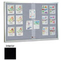 United Visual Products 48"W x 36"H Sliding Glass Black Easy Tack Board with Satin Frame