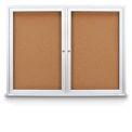 United Visual Products 72&quot;W x 36&quot;H Outdoor Combo Board w/Two Corkboards